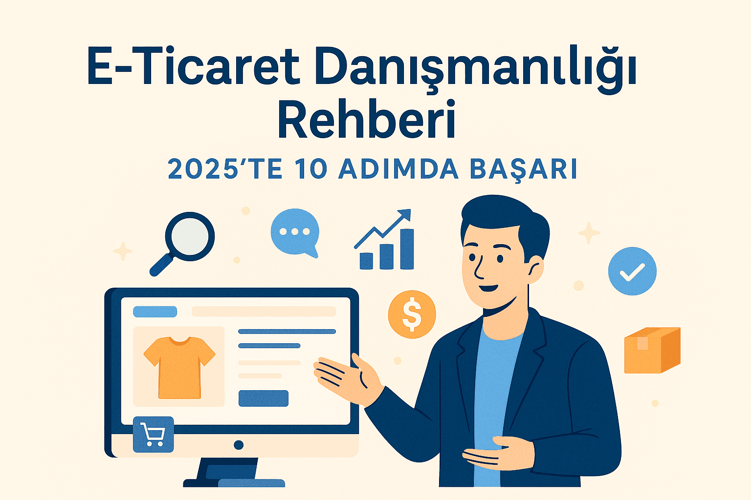 2025 danışmanlık rehberi başlığıyla ürün sayfasını anlatan danışman çizimi.
