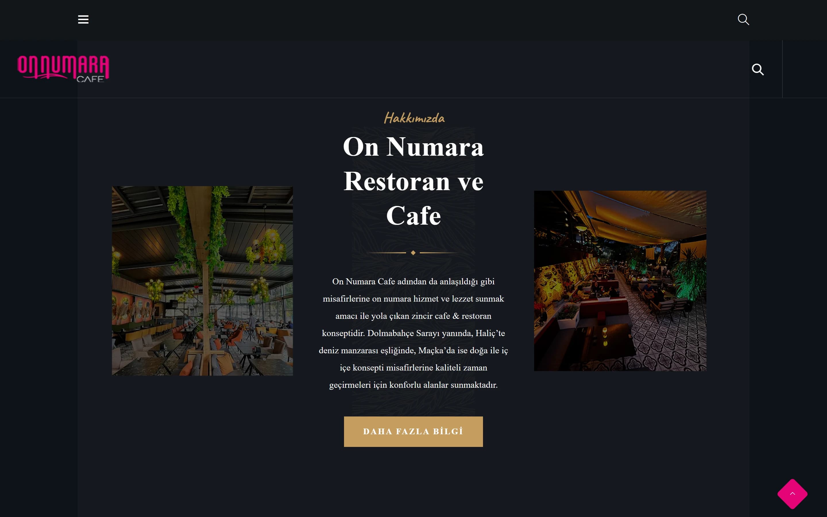 10 Numara Cafe web sitesi ekran görüntüsü