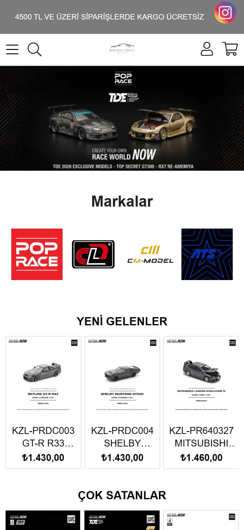 Diecast Point mobil web sitesi ekran görüntüsü