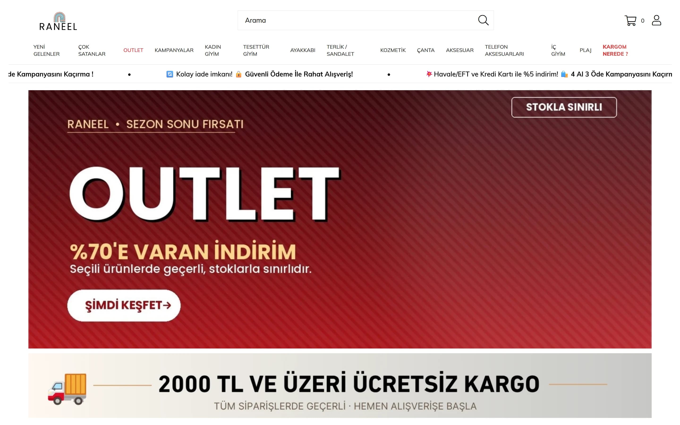 Raneel web sitesi ekran görüntüsü